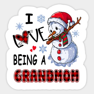 Chirstmas Snowman I Love Being A Grandmom Sticker